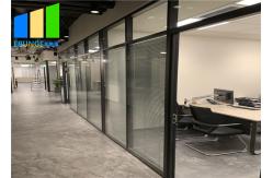 China Double Tempered Glass Aluminum Frame Fixed Office Partition For Conference Center supplier