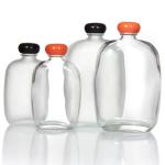 Customized Logo 100ml Glass Clear Coffee Beverage Juice Bottles With Aluminum Screw Cap for sale