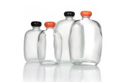 China Customized Logo 100ml Glass Clear Coffee Beverage Juice Bottles With Aluminum Screw Cap supplier