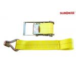 4 Inch 30 Foot Ratchet Tie Down Straps / Load Hugger Cargo Control Yellow For Motorcycle Lightweight for sale