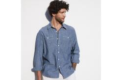 China Long Sleeve Chambray 100 Cotton Slim Fit Shirts Breathable For Four Seasons supplier