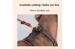 China Leather Pet Harness Leash For Medium Dogs Pit Bull Boxer Mastiff supplier