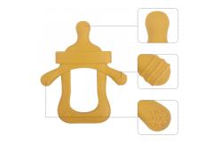 China Yellow Milk Bottle Silicone Baby Teething Toys 0-12 Months Age Range supplier