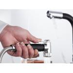 Siliver Black Household Pull Out 360° Pressurized Sprayer Sink Faucet