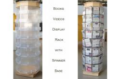 China 72 Greating Cards Metal Book Display Stand With Plastic Pocket And MDF Base supplier