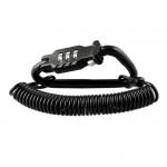 Elastic Spiral High Security Cable Lock Motorcycle Helmet Lanyard Combination Lock