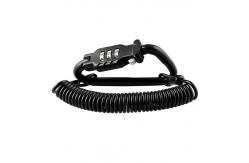 China Elastic Spiral High Security Cable Lock Motorcycle Helmet Lanyard Combination Lock supplier