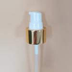 24/410 PP Cream Pump Dispenser Gold Shiny Aluminum Cover for sale