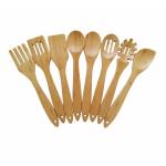 Reusable Bamboo Kitchen Cooking Utensil Set Organic 8 Pieces With Utensils Holder for sale