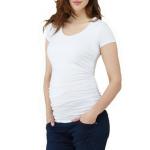 Scoop Neck Short Sleeve Maternity T Shirt / White Maternity Wear Tops Soft for sale