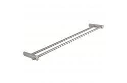 China Brushed 24 Inch Bathroom Towel Rack Modern Chrome Double Towel Bar Wall Mount supplier
