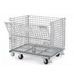 Collapsible Wire Mesh Container Foldable Steel Pallet Storage Cage for sale