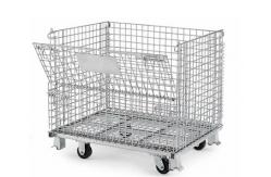 China Collapsible Wire Mesh Container Foldable Steel Pallet Storage Cage supplier