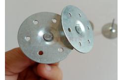 China 50mm Round Perforated Base Insulation Anchor Pins With Self Locking Washers supplier