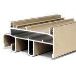 6063 T3 T8 Aluminum Window Profiles Beige Powder Coated Surface