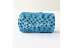 China Personalized Logo Microfiber Cooling Towel Polyester Fabric Turquoise supplier