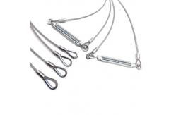 China Adjustable Knurled Nut Steel Cable Lanyard Without Coating Terminal Eyelet supplier