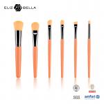 Customizable Portable Makeup Brush Set With Synthetic Hair Shiny Silver Aluminium Ferrule