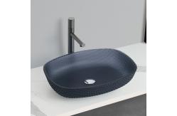 China Countertop Mounted Bathroom Wash Basins Melon Shape Glass Vessel Sinks supplier