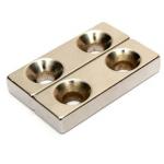Industrial Permanent Countersunk Rare Earth Magnets Bright Silver Color for sale