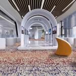 100% Nylon Commercial Full Room Carpet Ink Painting Style Printing Carpet for sale