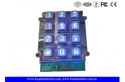 China Phone Booth Usb Industrial Numeric Keypad Metal With 12 Blue Backlight Keys supplier