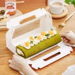 Custom Wholesale Disposable Food Packaging Box Swiss Roll Cake Box Supply for sale