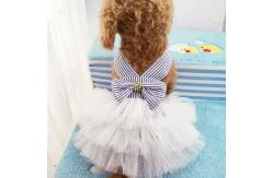 China Adorable Striped Mesh Dog Princess Dresses With Bow supplier