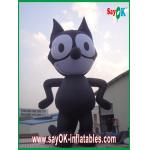 Inflatable Black Cat / Strong Oxford Cloth Inflatable Animal Cartoon Height 8m for sale