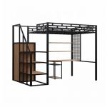 Powder Coating Metal Single Bunk Bed Furniture With Stairs for sale