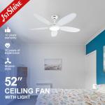 DC Motor 5 ABS Blades Ceiling Fan , White 3 Color Led Light Decorative Ceiling Fan for sale