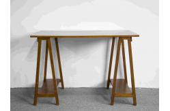 China Walnut Solid Wood Home Office Desk Workstation With Desktop Panel supplier
