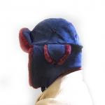 Unisex Top Layer Suede Winter Bomber Hats , Fur Trim Shearling Aviator Hat