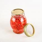 Food Container Clear Glass Honey Jar With Metal Cover BPA Free Reusable