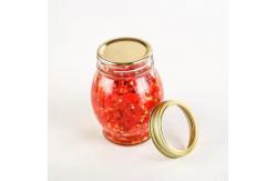 China Food Container Clear Glass Honey Jar With Metal Cover BPA Free Reusable supplier