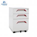 3 Drawers A4 Folder  Mobile Metal File Storage Cabinet With Long Handle