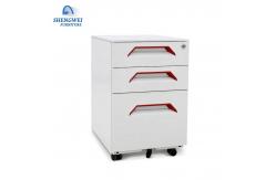 China 3 Drawers A4 Folder  Mobile Metal File Storage Cabinet With Long Handle supplier