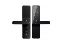 China Bluetooth Intelligent Door Lock Black Tuya Wifi Smart Lock Advanced Unlocking supplier