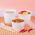 Custom Printed PE Coated Large Capacity Disposable Soup Bowl White Paper Salad Bowl for sale