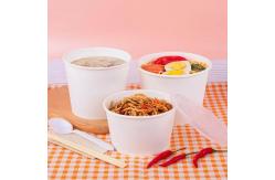 China Custom Printed PE Coated Large Capacity Disposable Soup Bowl White Paper Salad Bowl supplier