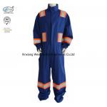 Blue Cotton Fr Reflective Coveralls / Flame Resistant Insulated Coveralls for sale