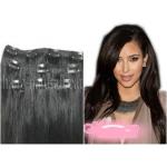 Cusom 18 inch Black European Straight Real Hair Clip In Hair Extensions for sale