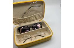 China Multi Slot Vogue Foldable Sunglasses Case Hard PU Leather Portable Organizer supplier