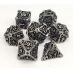 Handmade Metal Mini RPG Dice 7 Piece Set Gold Plated Surface for sale