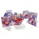 Red flow sand Resin multi -noodle tablet game dice set  dnd dice
