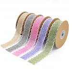 25mm*10y Burlap Ribbon Rolls Weave Edge 2.5cm Burlap Trim By The Yard for sale