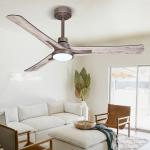 Custom Adjustable Light Ceiling Fan , 3 Reversible Blade Ceiling Fan With Light And Remote for sale