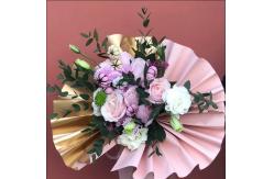 China 64X34X0.36 cm Well Handfeel Double-sided Plastic Flower Wrapping Paper with Gold supplier