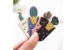 China Custom Shape Magnetic Bookmark Clips Cactus Page Divider Tabs supplier