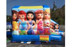 China Lego  Inflatable Bouncy Castle With Slide For Girls Silk Printing supplier